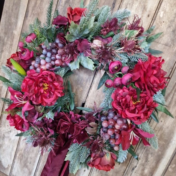 Peony Artificial Wreath
