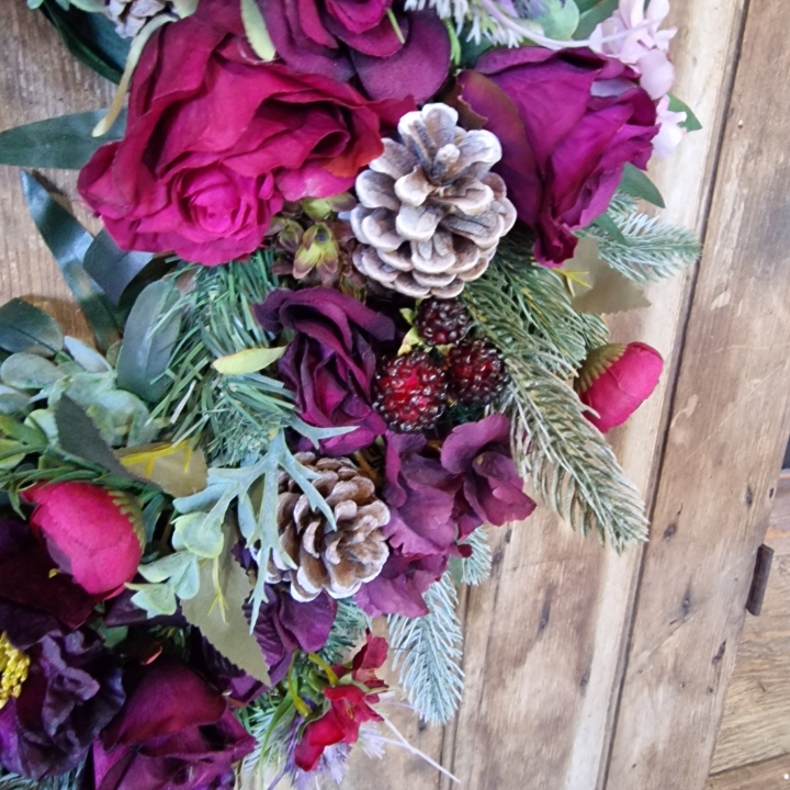 Plum and Cranberry Artificial Wreath