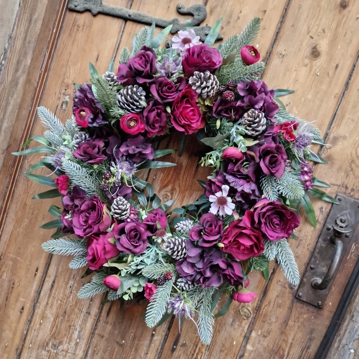Plum and Cranberry Artificial Wreath