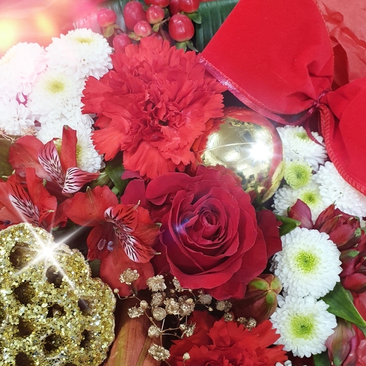 Festive Florist Choice Red white green