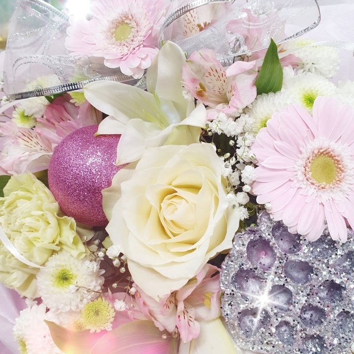 Festive Florist Choice  Pink and white